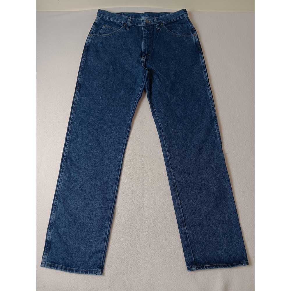Wrangler Mens Straight Jeans 34x32 Regular Fit Blue Medium Wash Denim 96501DS